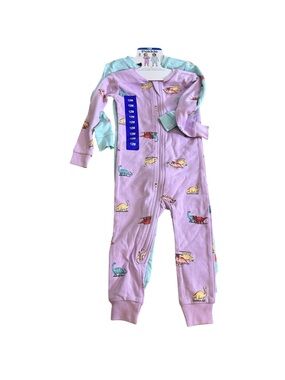 Pekkle Baby Organic Cotton Girls Size 12M One Piece Zip Up